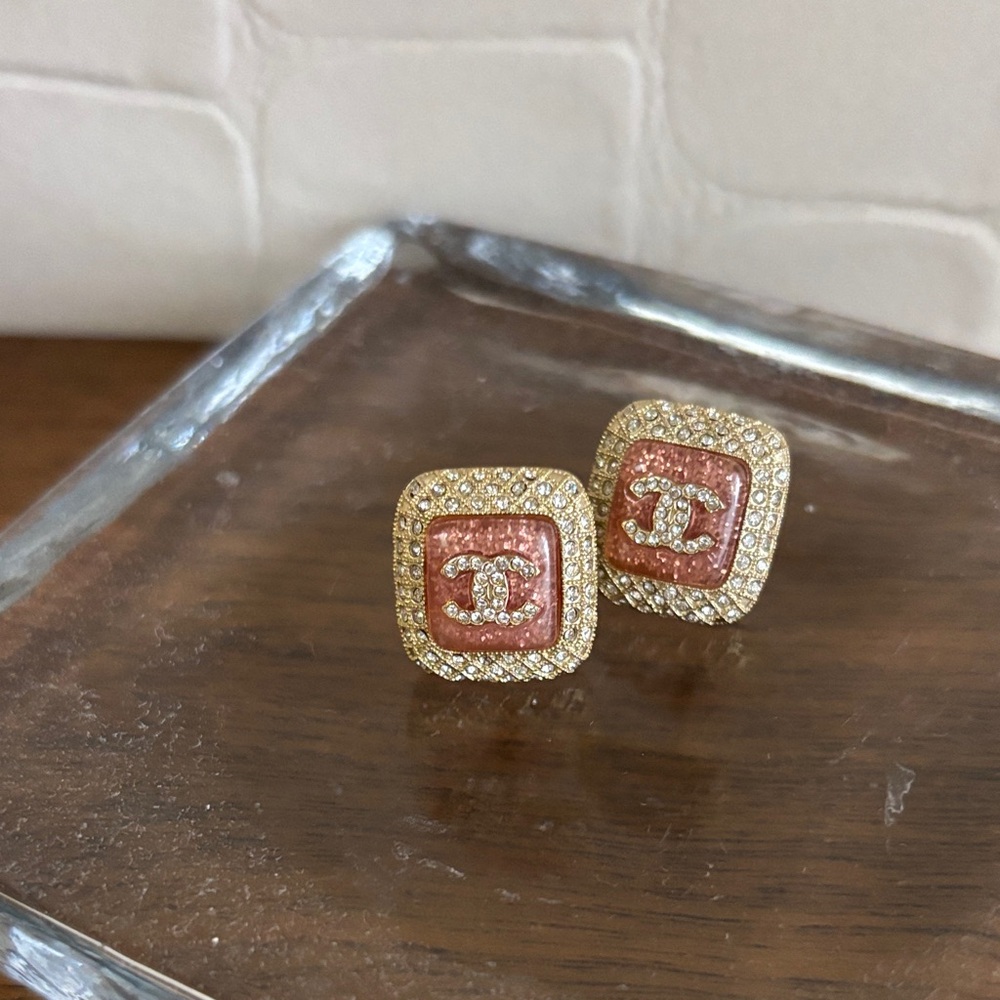 Chanel Pink Stud Earrings